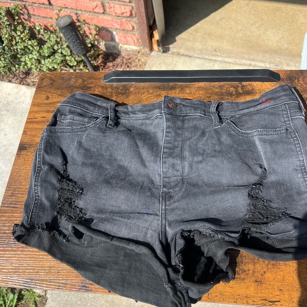 Hollister Charcoal Denim Shorts